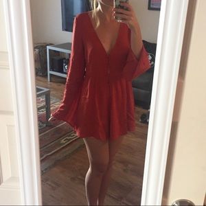 burnt orange romper 🍂